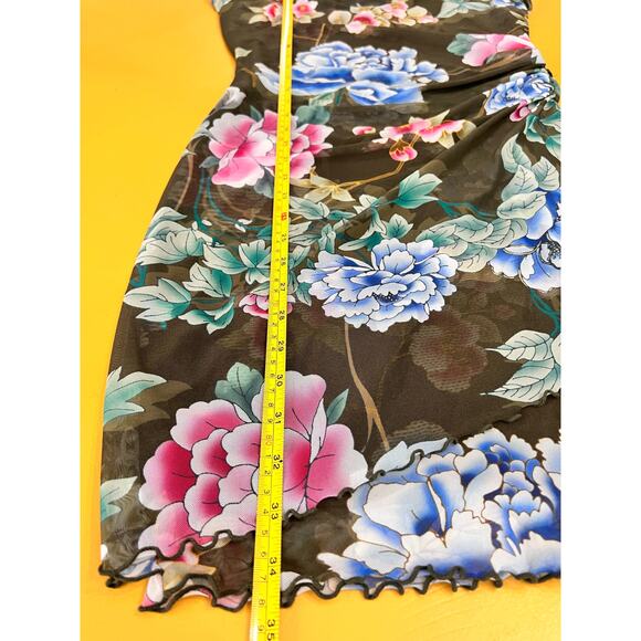 Guess Sheer Top Floral Dress Size M NWOT STUNNING! - Picture 7 of 9